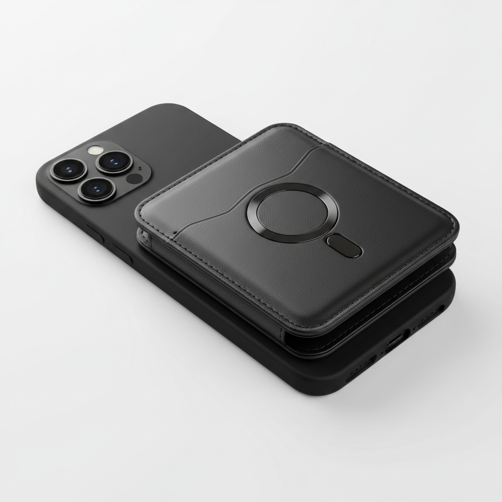 anco Bookcase Smart Mag für Apple iPhone 15 mit Kartenfach in Schwarz