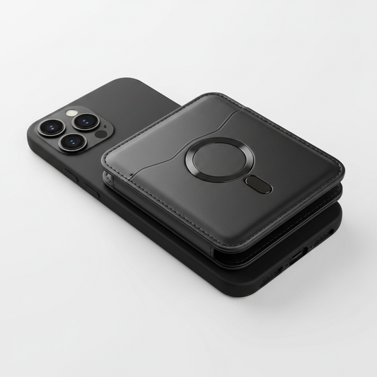 anco Bookcase Smart Mag für Apple iPhone 15 mit Kartenfach in Schwarz
