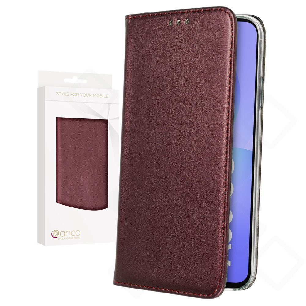 anco Bookcase Basic Magnetic für Samsung Galaxy A36 5G in Bordeauxrot