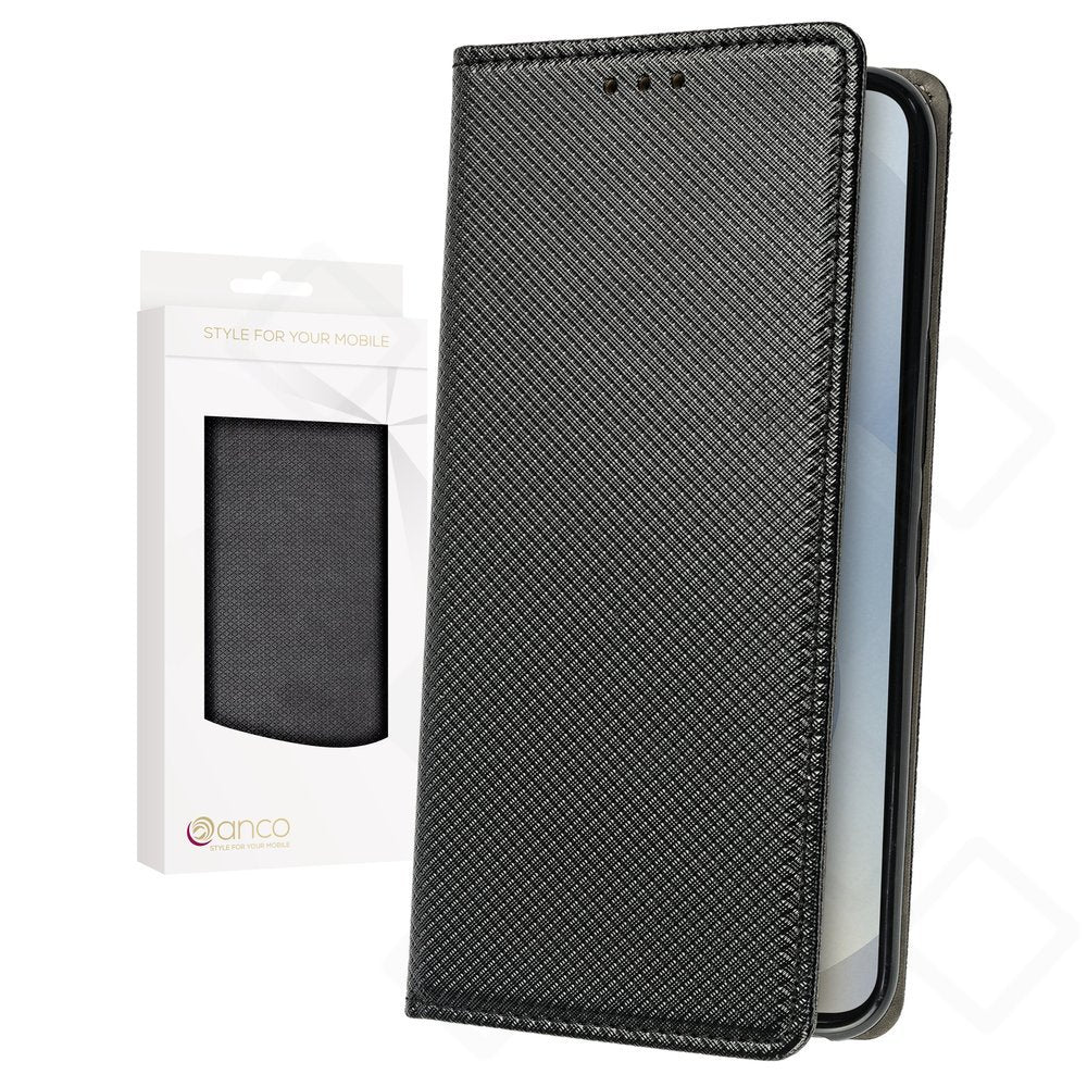anco Bookcase Basic Magnetic für Samsung Galaxy S25 mit Kartenfach und Magnetverschluss schwarz