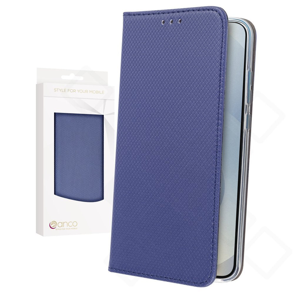 anco Bookcase Basic Magnetic für Samsung Galaxy S25 mit Kartenfach und Magnetverschluss blau