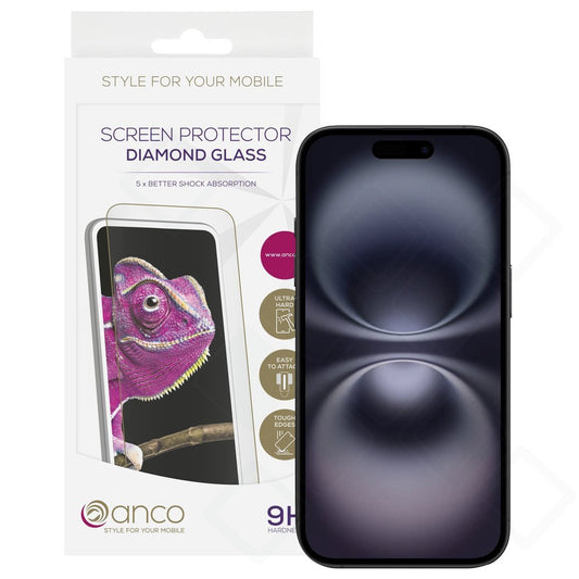 anco Diamond Glass für Apple iPhone 16 - black