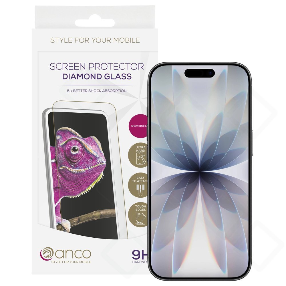 anco Diamond Glass für Apple iPhone 16 Pro, 17, 17 Pro, 18, 18 Pro - black