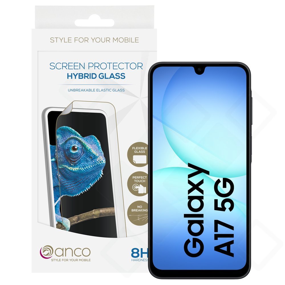 anco Hybrid Glass 0,19 mm mit 8H und PET-Lage für Samsung Galaxy A17 4G, A17 5G, A18 4G und A18 5G