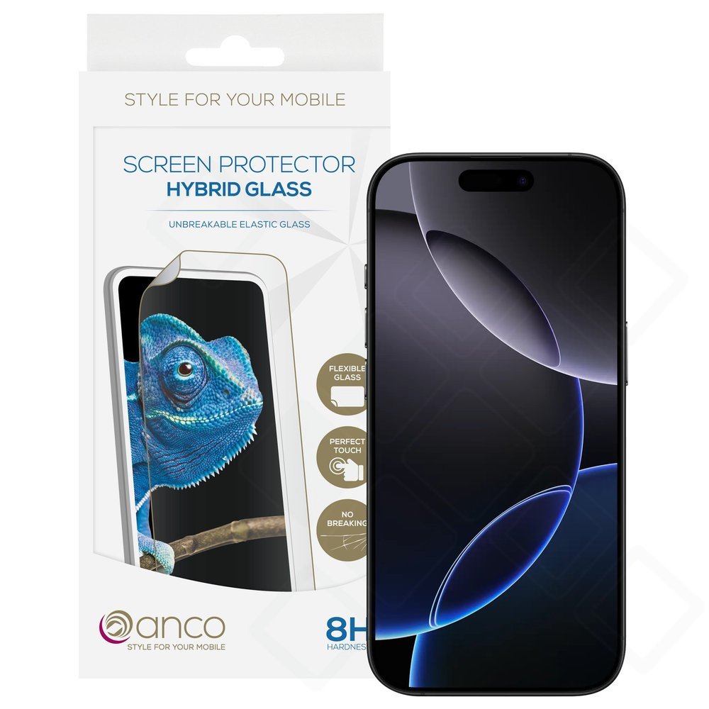 anco Hybrid Glass für Apple iPhone 16 Pro, 17, 17 Pro, 18, 18 Pro