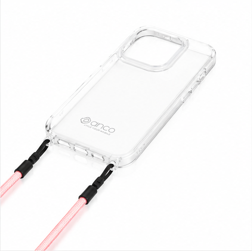 anco Lanyard Protect Case mit austauschbaren Ösen für Apple iPhone 15 Pro pink