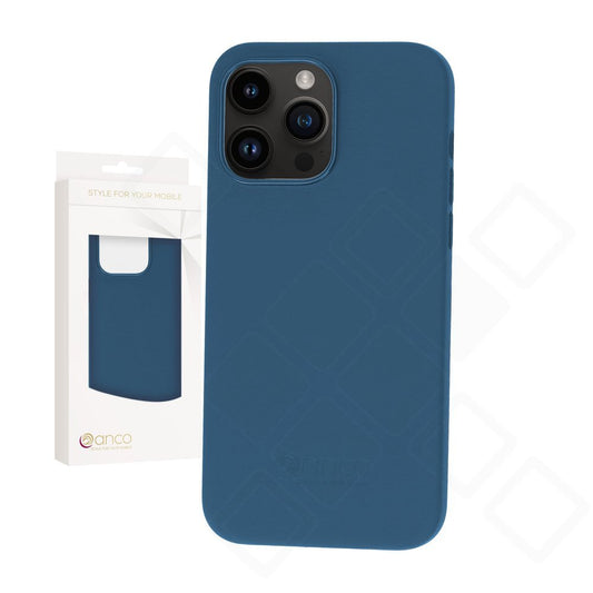anco Liquid Silicone Case für Apple iPhone 14 Pro Max in Blau mit Microfaser-Innenseite