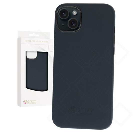 anco Liquid Silicone Case mit weichem Mikrofaserfutter für Apple iPhone 15 Plus schwarz