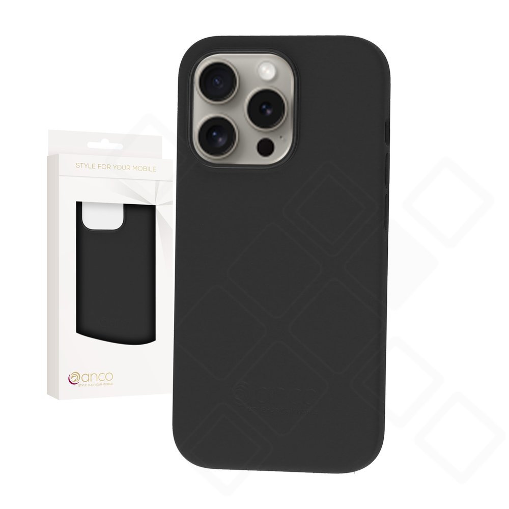 anco Liquid Silicone Case für Apple iPhone 15 Pro - black