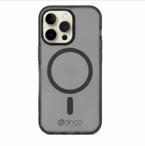 anco Magnetic Protect Case mit MagSafe-Ring und 2-m-Fallschutz für Apple iPhone 15 Pro - black