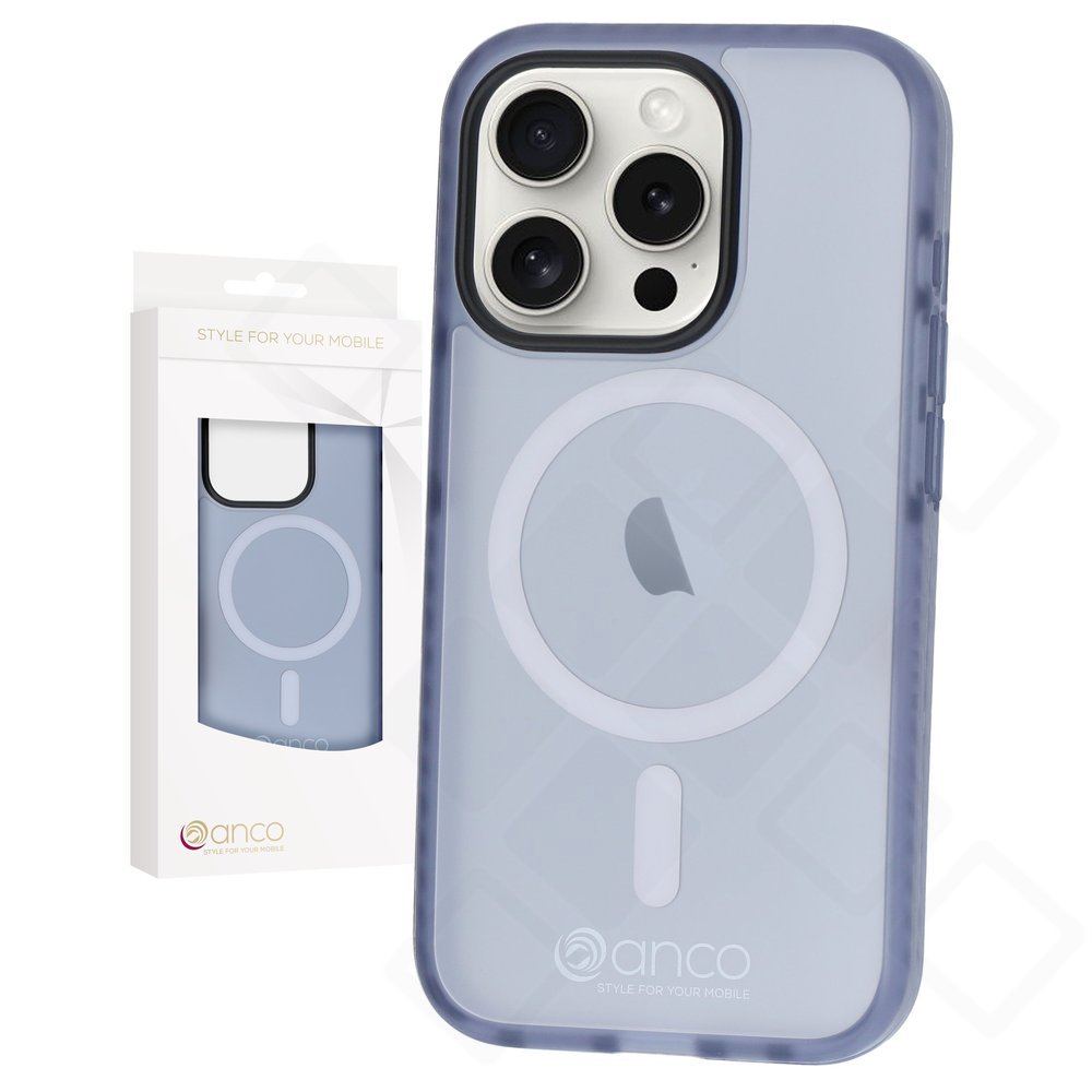 anco Magnetic Protect Case mit MagSafe-Ring und 2-m-Fallschutz für Apple iPhone 15 Pro - blue