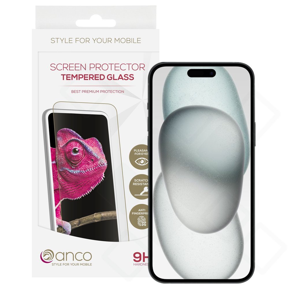 anco Tempered Glass Fullscreen für Apple iPhone 15 Plus - black