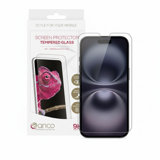 anco Tempered Glass Fullscreen für Apple iPhone 16 - black