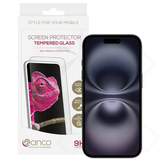 anco Tempered Glass Fullscreen für Apple iPhone 16 Plus - black
