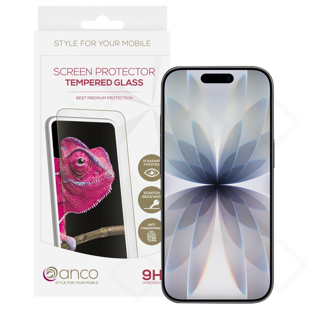 anco Tempered Glass Fullscreen für Apple iPhone 16 Pro, 17, 17 Pro, 18, 18 Pro - black