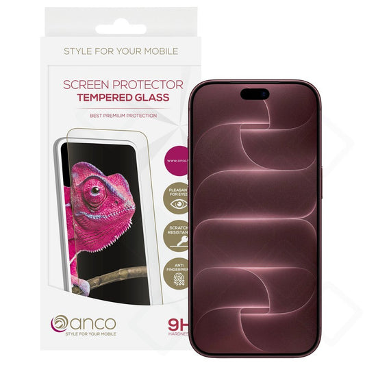 anco Tempered Glass Fullscreen für Apple iPhone 16 Pro, 17, 17 Pro, 18, 18 Pro - black