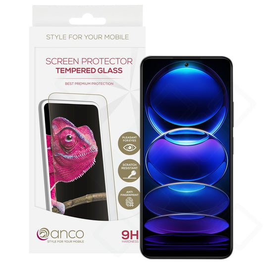 anco Tempered Glass Fullscreen für Xiaomi Redmi Note 12, 12 5G - black