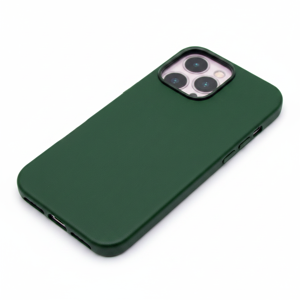 Green Leather Case – 3/4 Ansicht