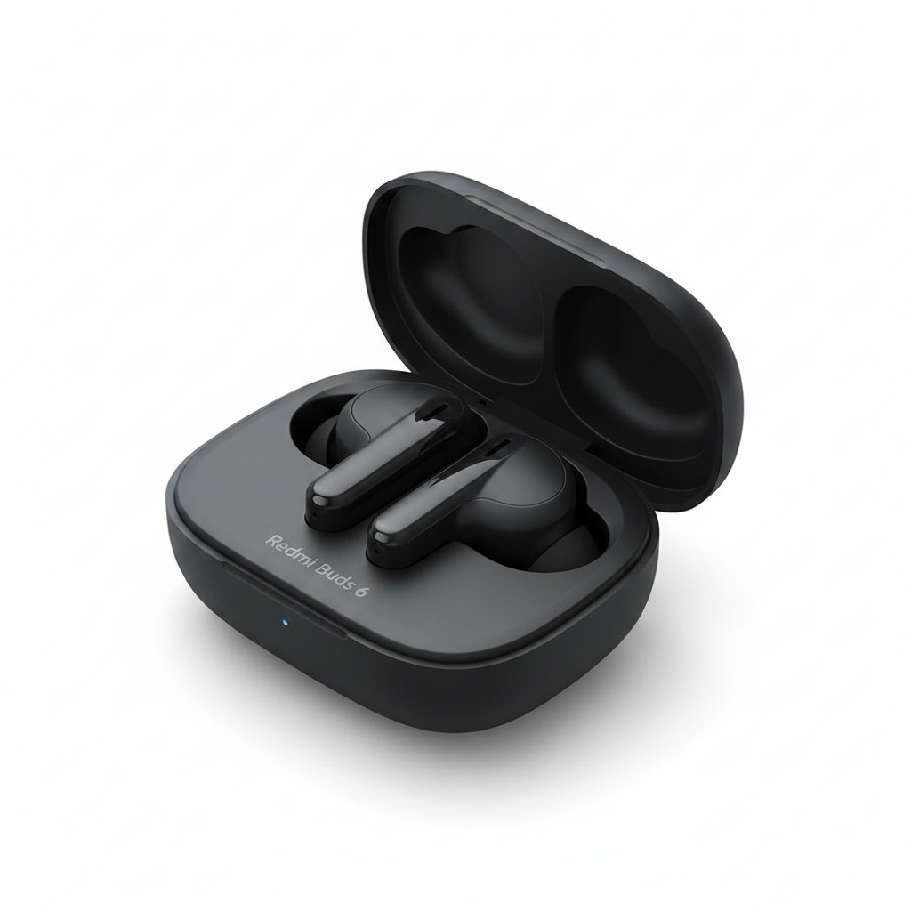 Xiaomi Redmi Buds 6 – Ladecase geöffnet mit Earbuds