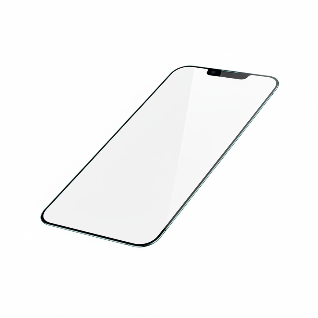 Schrägansicht des Star Case 9H Tempered Glass für iPhone 15 Pro – ultradünnes Profil