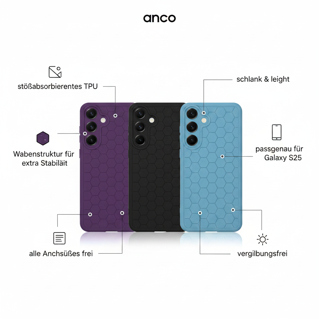 anco Honeycomb Case Samsung Galaxy S25 – Infografik
