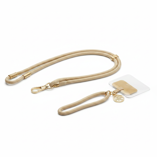 Guess Universal Crossbody Cord Strap in Beige mit 4G Charm – ohne Verpackung
