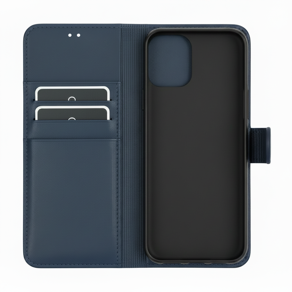 anco Basic Bookcase Samsung Galaxy A25 5G – schwarze TPU-Innenschale und Kartenfach