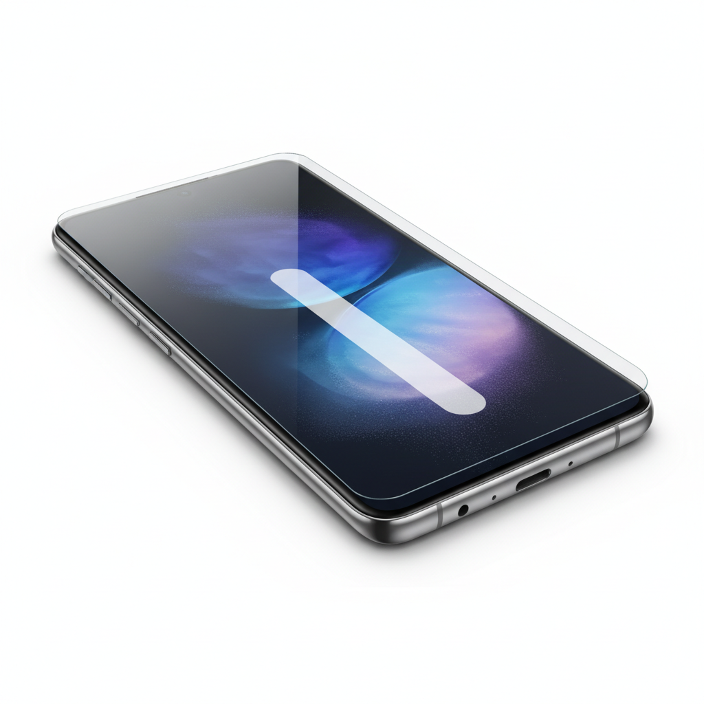 anco Privacy Panzerglas Galaxy S25 Ultra – Seitenansicht Anti-Spy Effekt am Smartphone