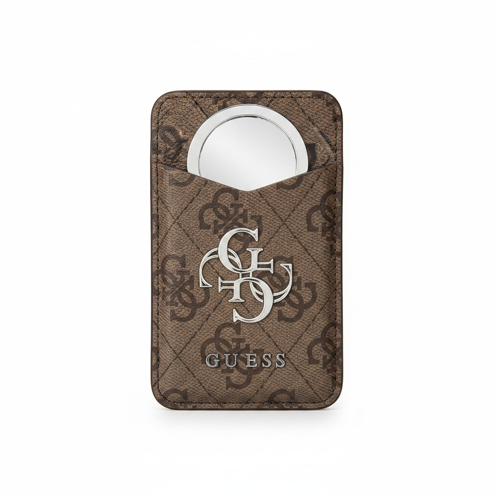 Guess PU 4G Mirror MagSafe Card Slot Stand Braun – Hero Shot