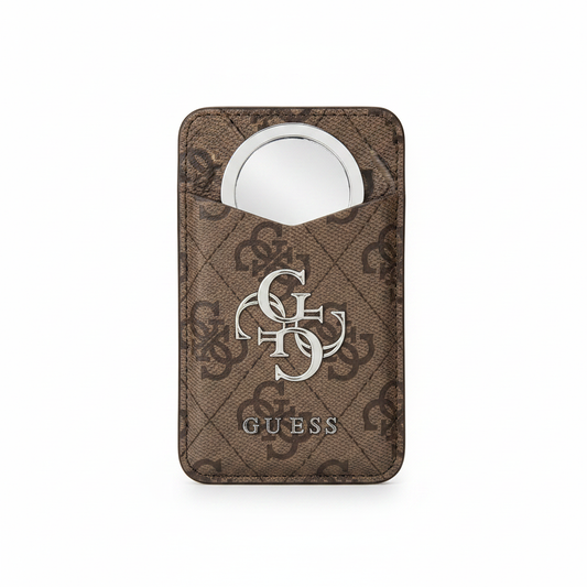 Guess PU 4G Mirror MagSafe Card Slot Stand Braun – Hero Shot