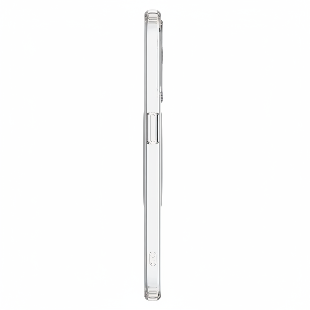Samsung Clear Case Qi2 Galaxy S25 Edge – Seitenansicht Slim & Magnet-Ring