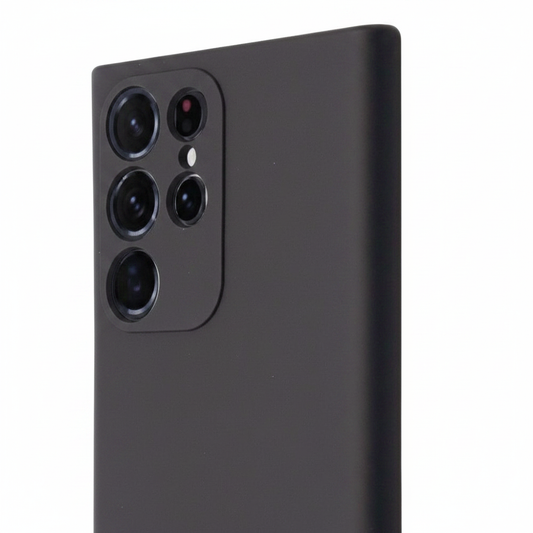 okkes Basic TPU Case S25 Ultra – Detailansicht matte Textur ultra-dünnes Profil Kameraausschnitt