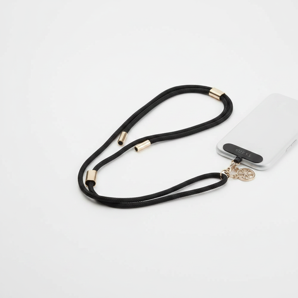 Guess Crossbody Strap USB-C – Schrägansicht Schwarz