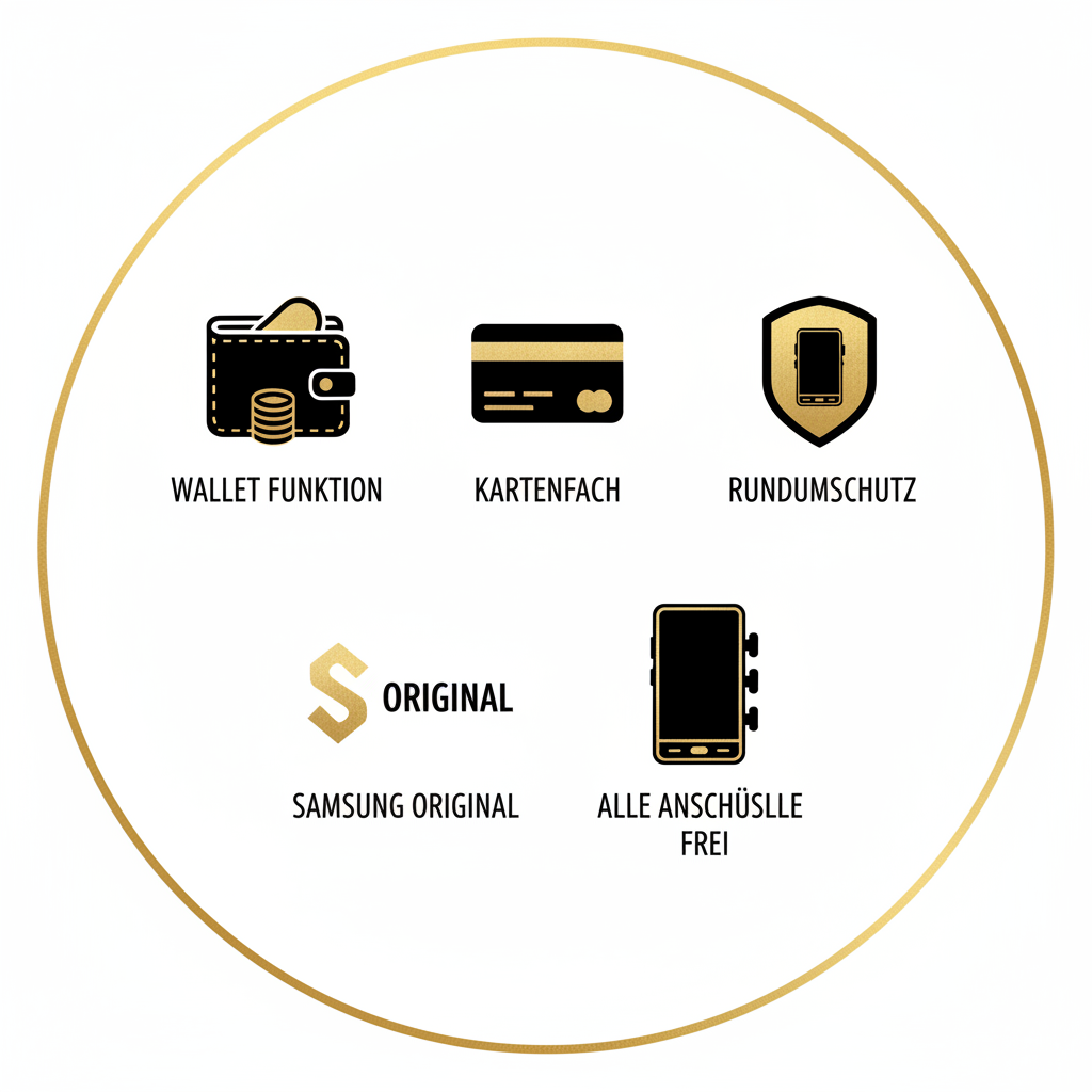 Samsung Wallet Flip Cover – Wallet Funktion, Kartenfach, Rundumschutz, Samsung Original, alle Anschlüsse frei