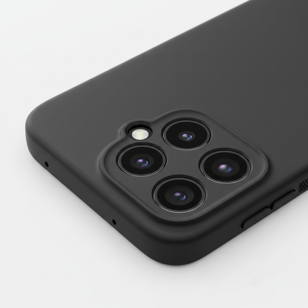 anco Dark Case Galaxy S25+ – Detailansicht matte Textur Anti-Slip Kameraausschnitt