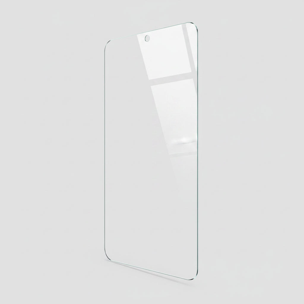 Displayschutzglas 3/4 Ansicht grauer Hintergrund
