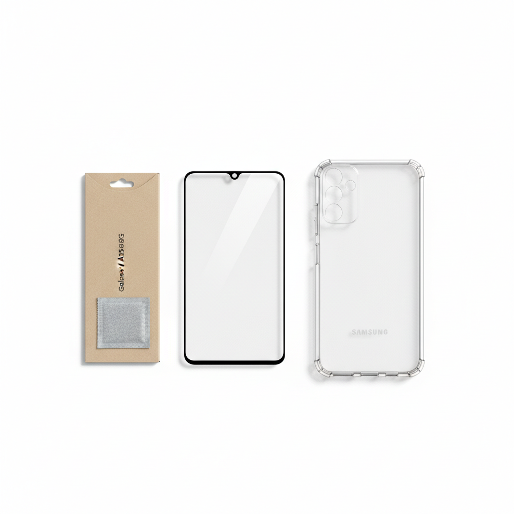 Bundle Samsung Galaxy A35 5G – okkes Titan Plus Panzerglas und Hülle Set
