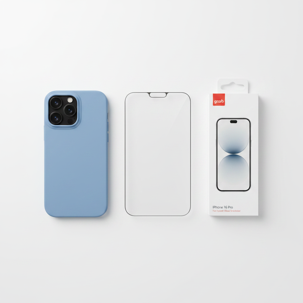 anco Liquid Silicone Case iPhone 16 Pro Bundle mit Schutzglas