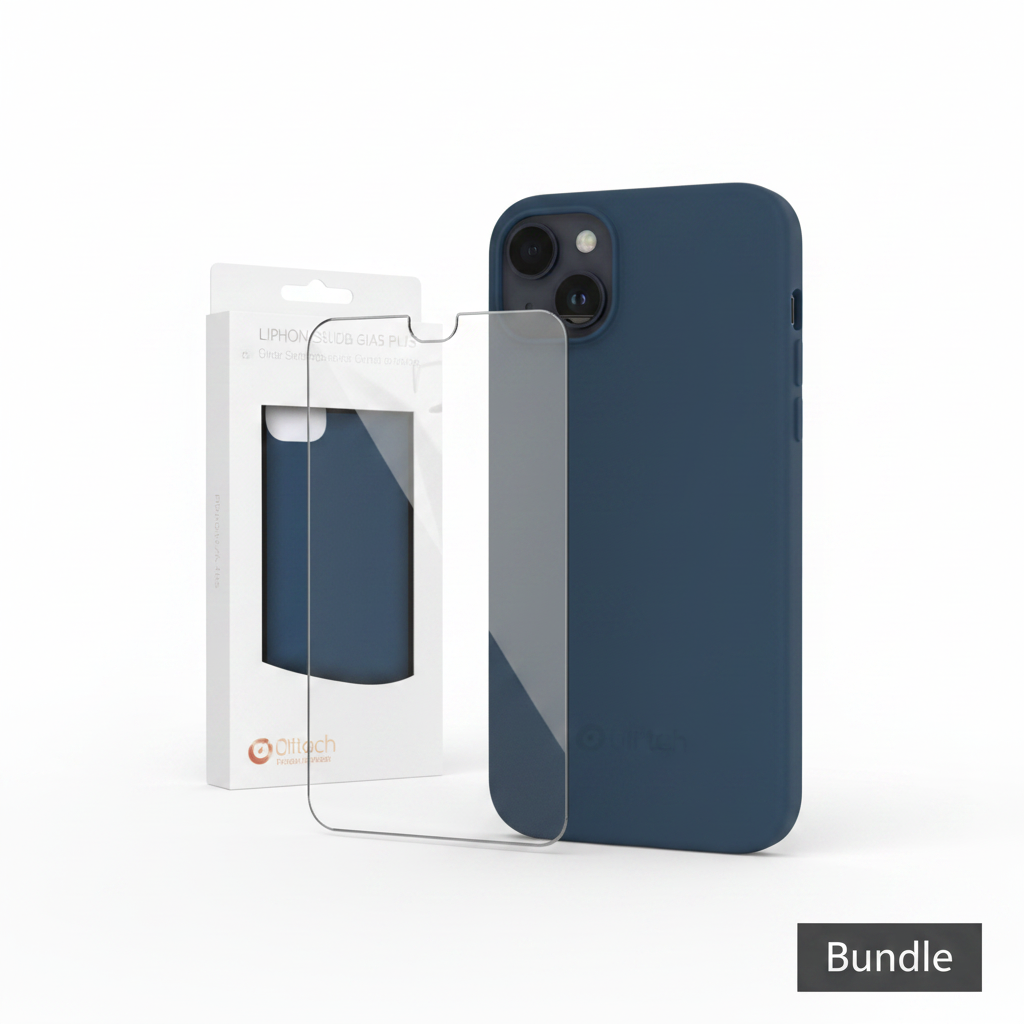 anco Liquid Silicone Case iPhone 14 Plus Bundle mit Panzerglas
