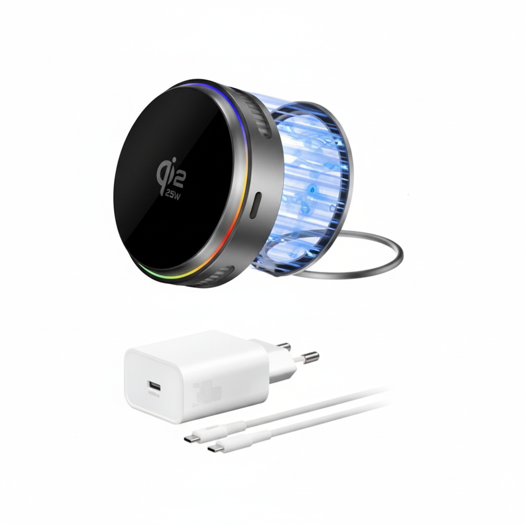 4smarts Qi2 25W MagSafe Set Kühlung RGB – Produktfoto