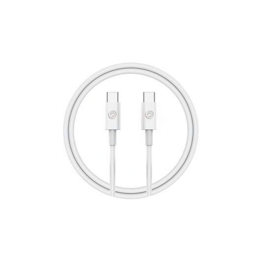 Weißes USB-C zu USB-C Kabel – Gesamtansicht