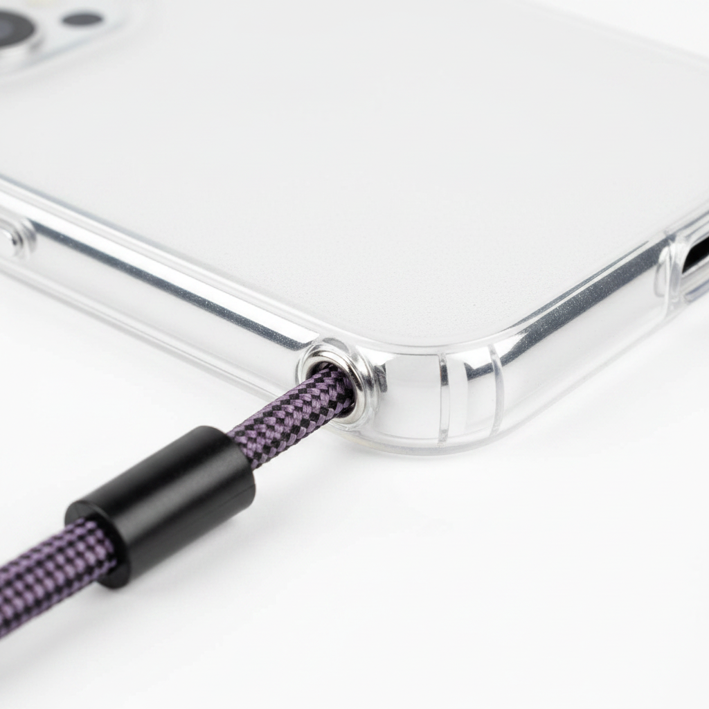 anco Lanyard Case – Detailbild Öse & Lanyard-Mechanismus