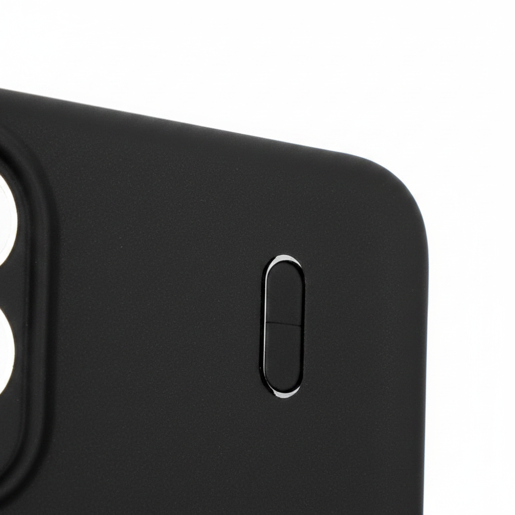 anco Dark Case Samsung Galaxy S25 Edge – Detailbild matte Textur & Tastenausschnitt