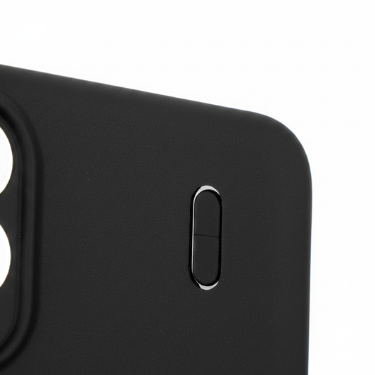 anco Dark Case Samsung Galaxy S25 Edge – Detailbild matte Textur & Tastenausschnitt