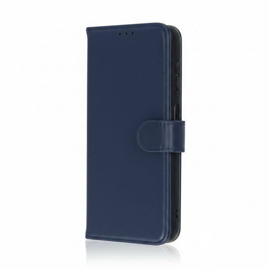 anco Basic Bookcase Samsung Galaxy A25 5G Blau – Schrägansicht