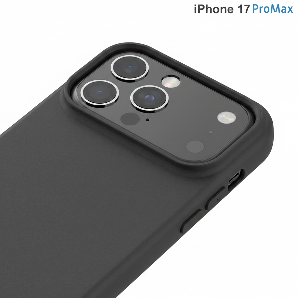 OKKES TPU Case iPhone 17 Pro Max – Detailaufnahme Materialstruktur & Kameraausschnitt