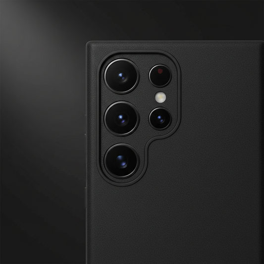anco Dark Case S24 Ultra – Detailansicht Kamera-Ausschnitt und matte Oberfläche