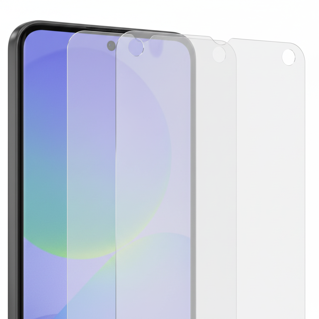 Samsung Displayschutzfolie Galaxy A36 5G – Detailansicht Transparenz und Ausschnitte