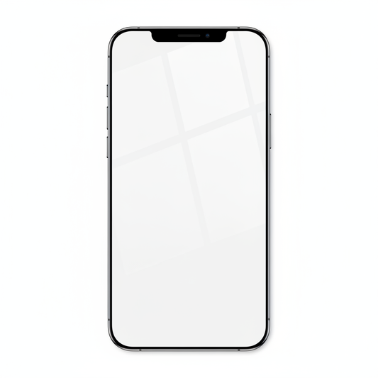 Nahaufnahme des Notch-Ausschnitts und der polierten Kanten des anco Fullscreen Panzerglas für iPhone 14 Plus