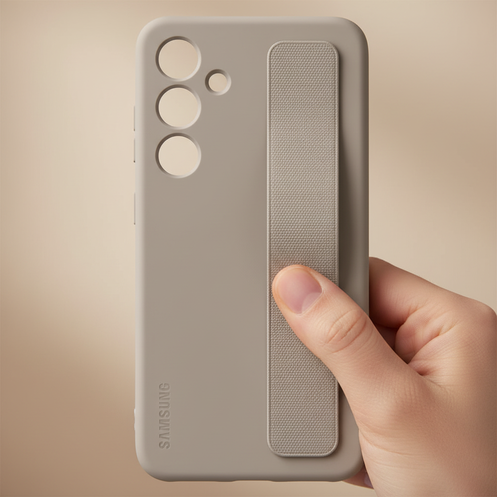 Samsung Standing Grip Case S24+ – Detailansicht Grip-Band mit Finger